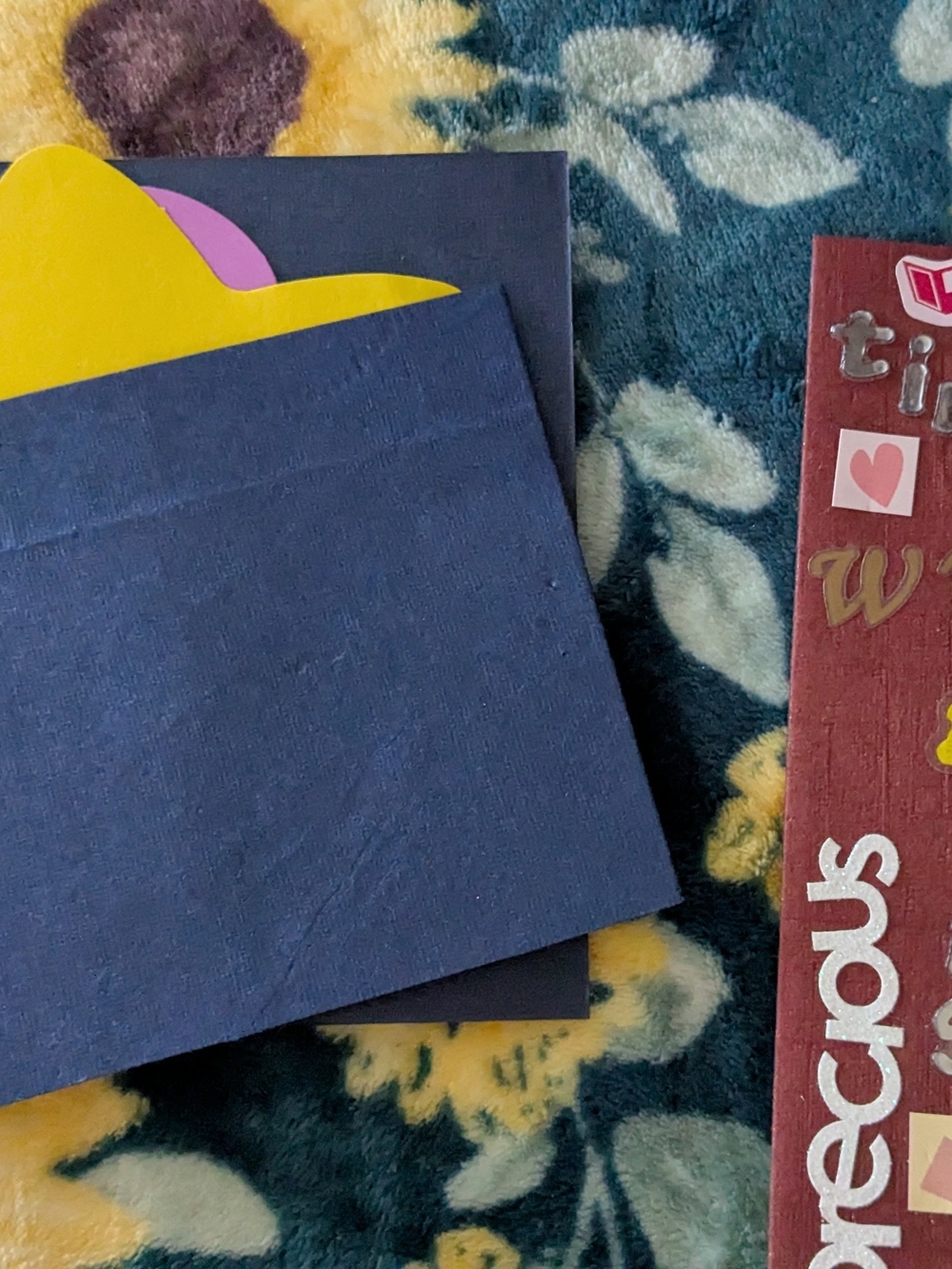 Classic Navy Glitter cover Journal - Blank Pages for Notes & Ideas & A bookmark